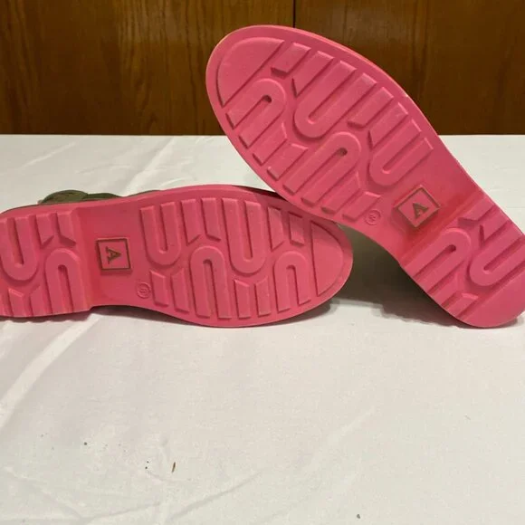 Anthropologie Bicycle Pattern Rain Boots 8 Green Boots - Picture 7 of 9